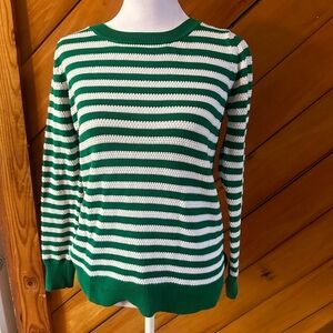 Green and white sweater